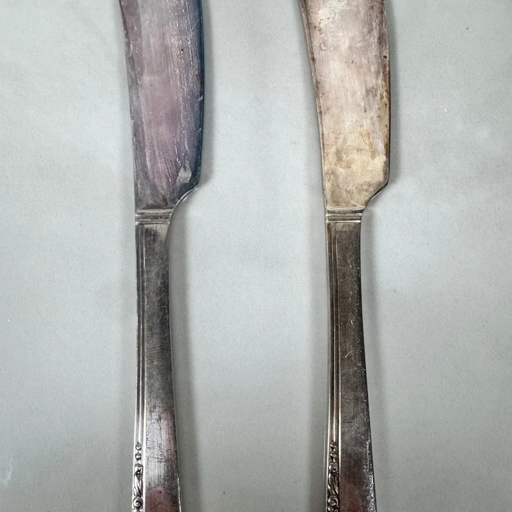 Set of‎ 2 Oneida Nobility Plate Silver Plated Butter Spreader Knife Caprice